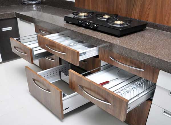 drawers modular kitchen